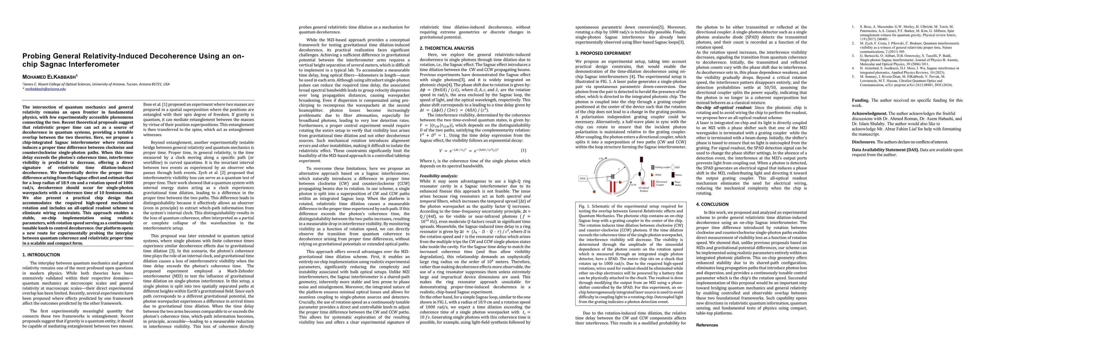 Thumbnail for Probing General Relativity-Induced Decoherence Using an on-chip Sagnac
  Interferometer