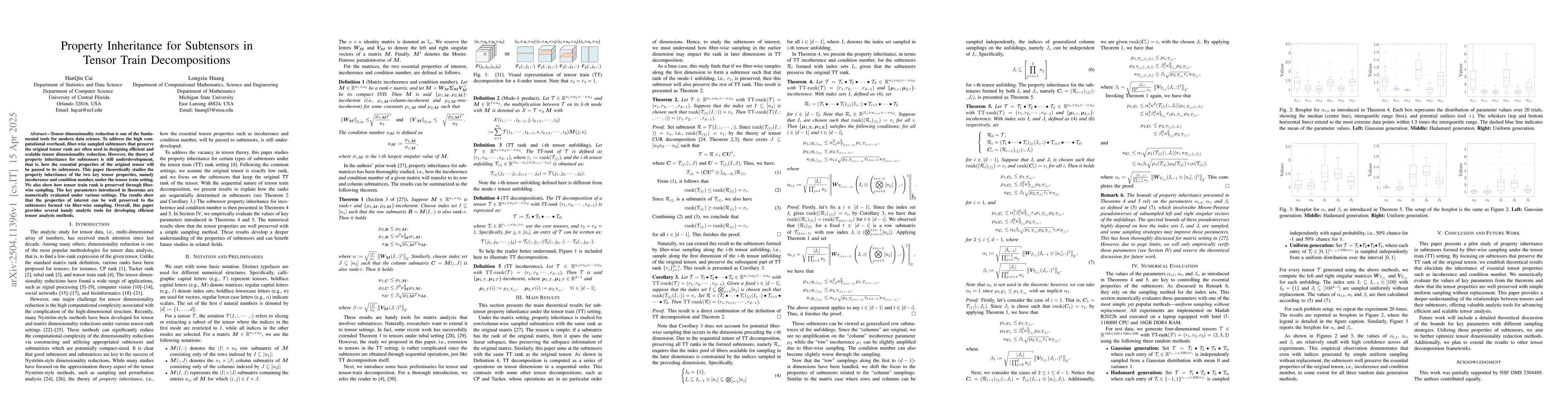 Thumbnail for Property Inheritance for Subtensors in Tensor Train Decompositions