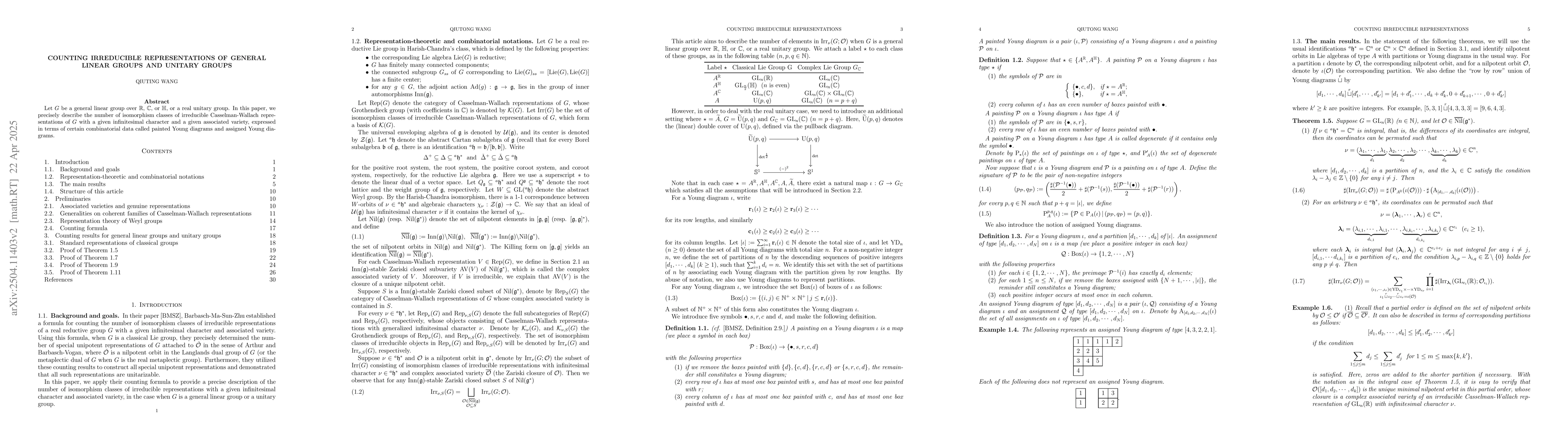 Thumbnail for Counting irreducible representations of general linear groups and
  unitary groups