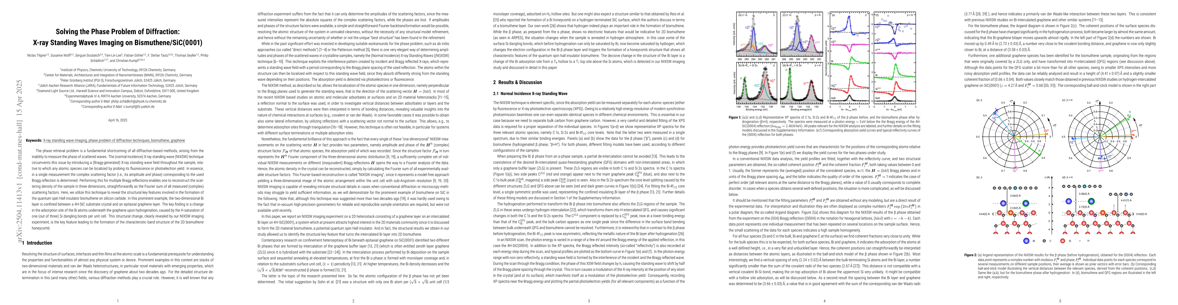 Thumbnail for Solving the Phase Problem of Diffraction: X-ray Standing Waves Imaging
  on Bismuthene/SiC(0001)