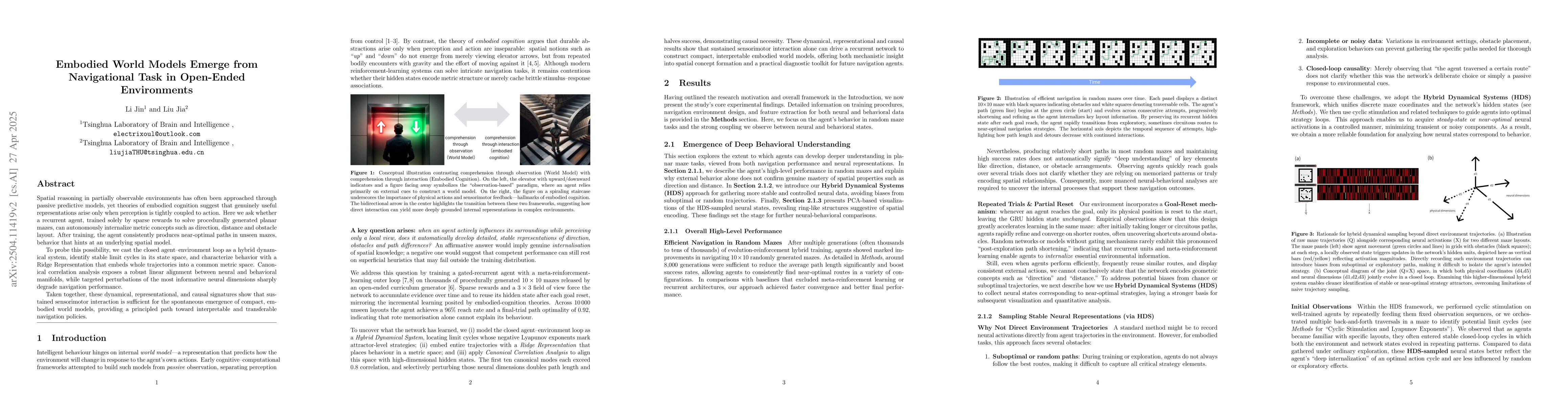 Thumbnail for Embodied World Models Emerge from Navigational Task in Open-Ended
  Environments
