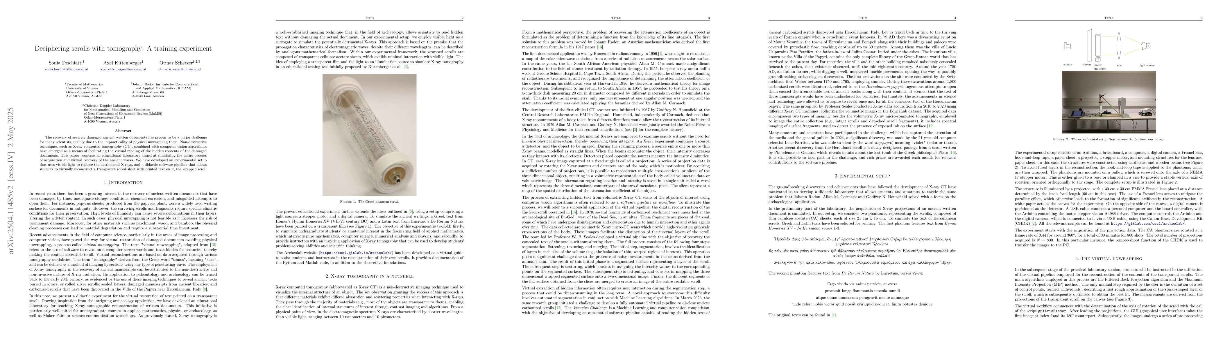Thumbnail for Deciphering scrolls with tomography: A training experiment
