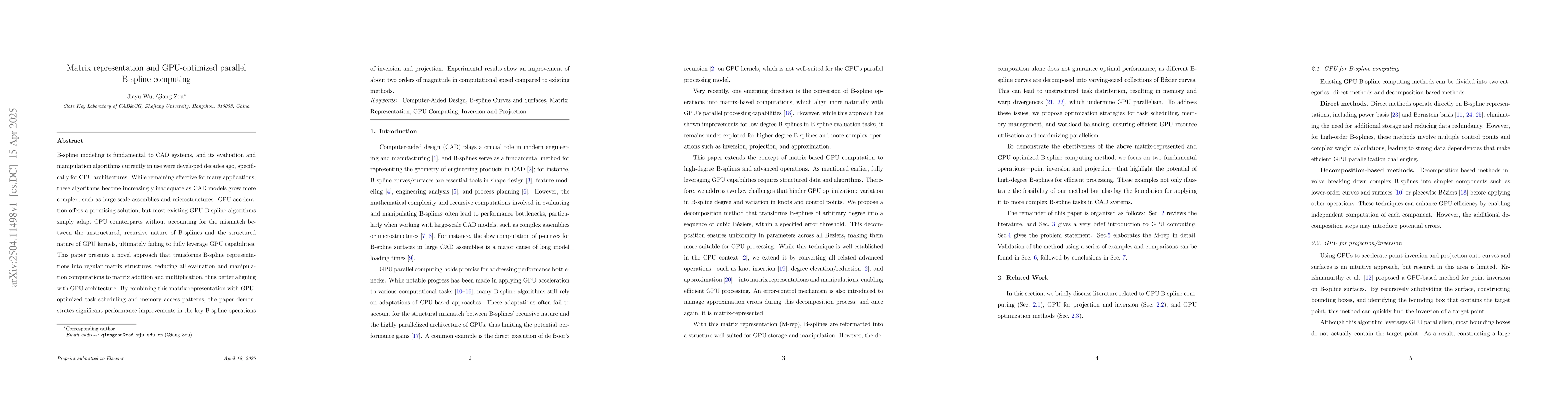 Thumbnail for Matrix representation and GPU-optimized parallel B-spline computing