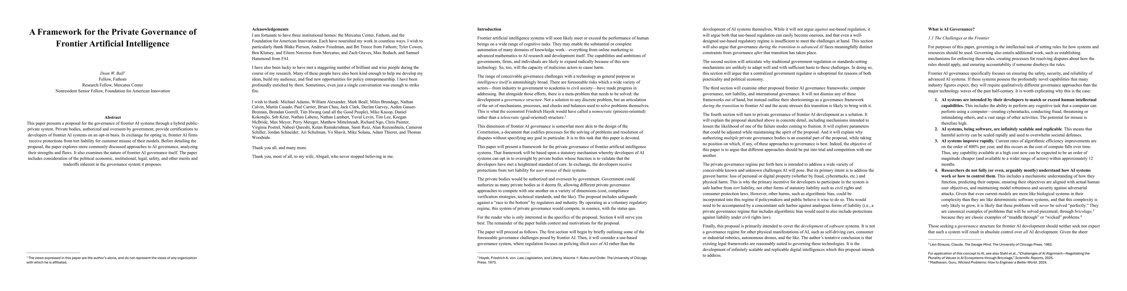 Thumbnail for A Framework for the Private Governance of Frontier Artificial
  Intelligence