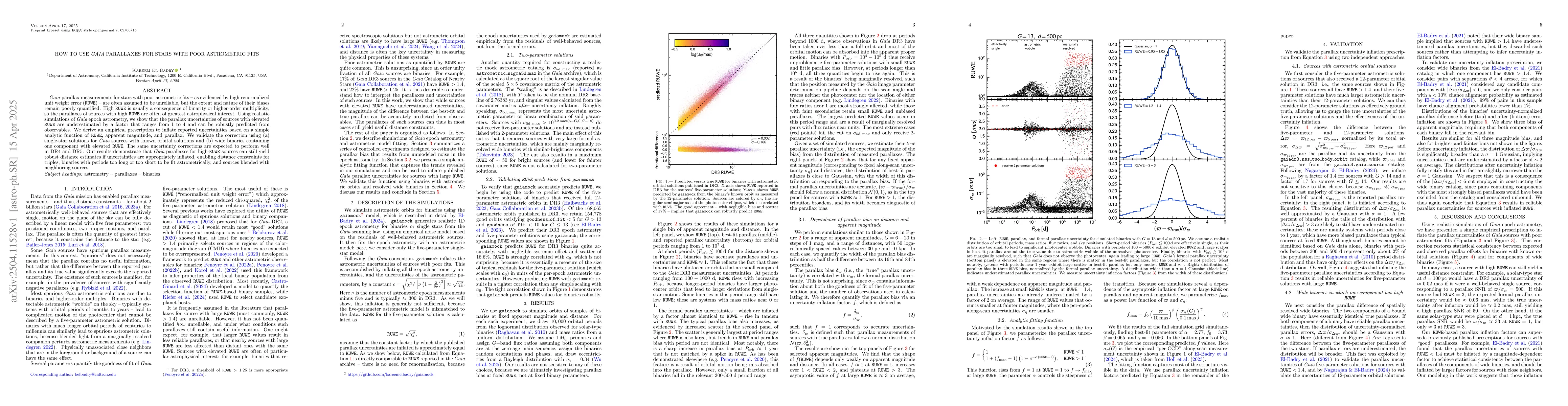 Thumbnail for How to use Gaia parallaxes for stars with poor astrometric fits