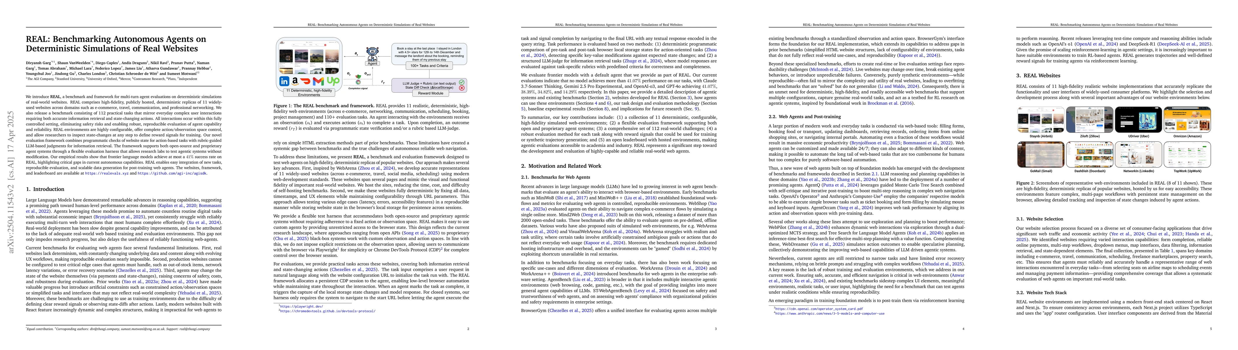 Thumbnail for REAL: Benchmarking Autonomous Agents on Deterministic Simulations of
  Real Websites