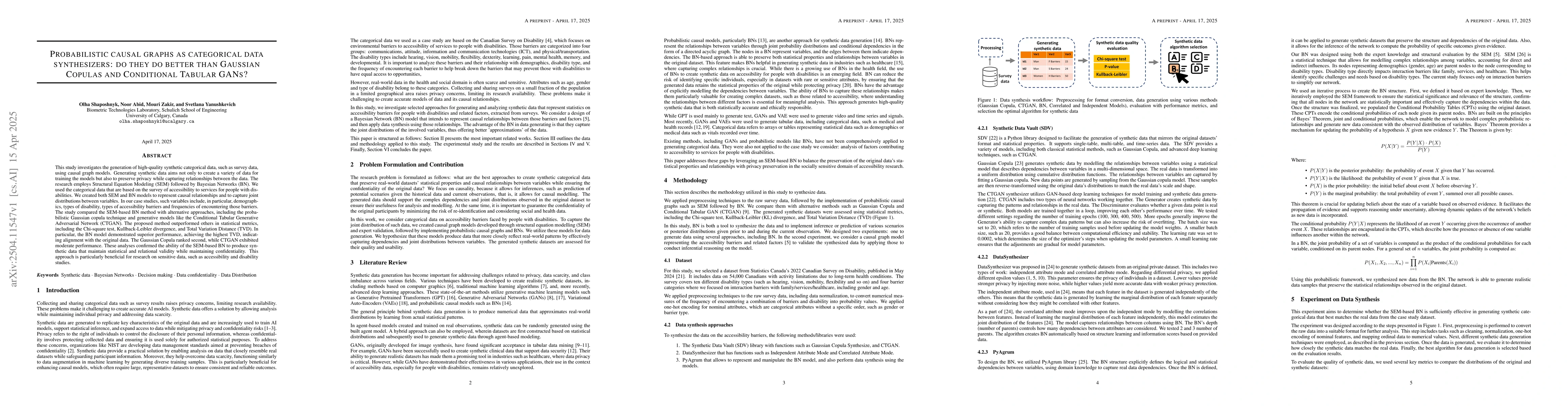 Thumbnail for Probabilistic causal graphs as categorical data synthesizers: Do they do
  better than Gaussian Copulas and Conditional Tabular GANs?