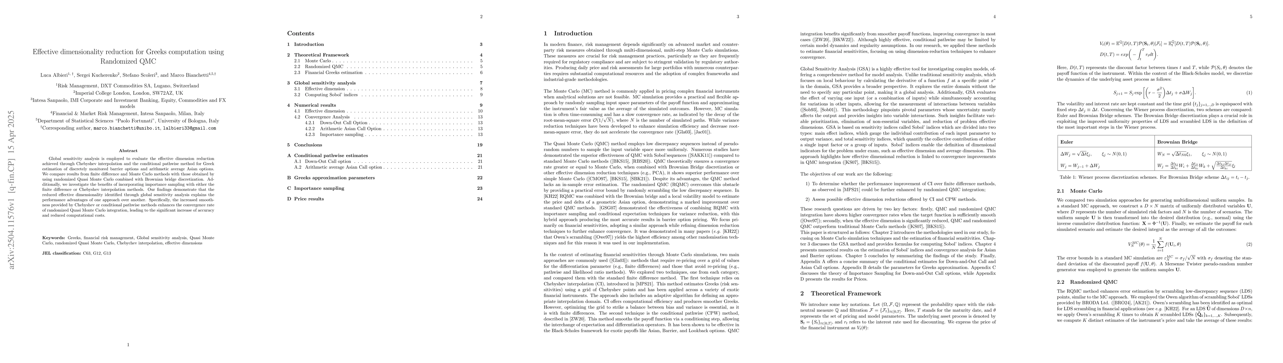 Thumbnail for Effective dimensionality reduction for Greeks computation using
  Randomized QMC