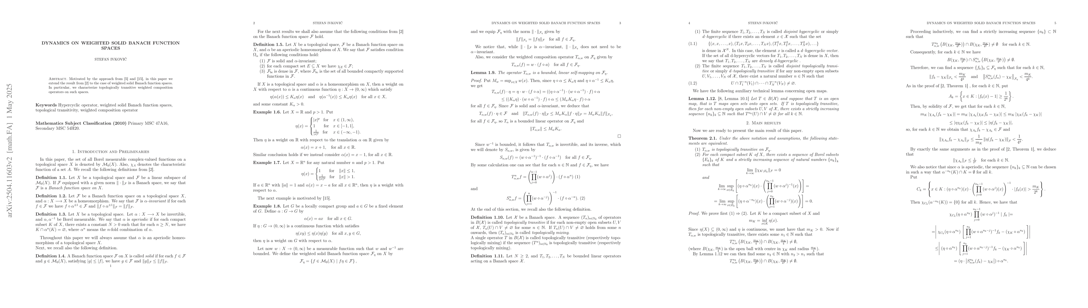 Thumbnail for Dynamics on weighted solid Banach function spaces