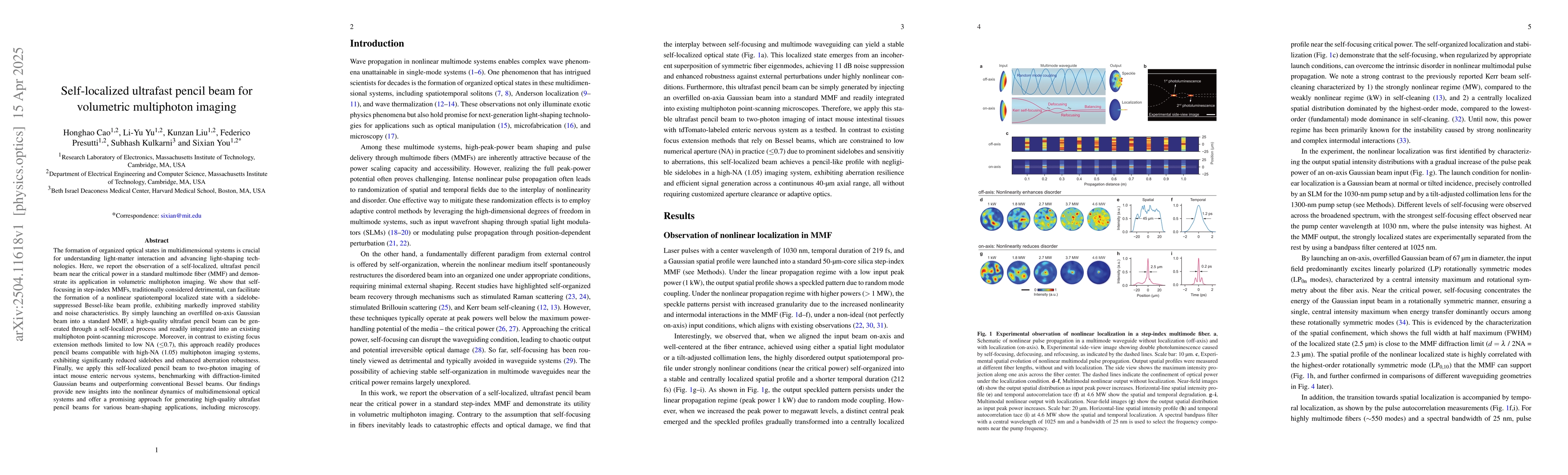 Thumbnail for Self-localized ultrafast pencil beam for volumetric multiphoton imaging