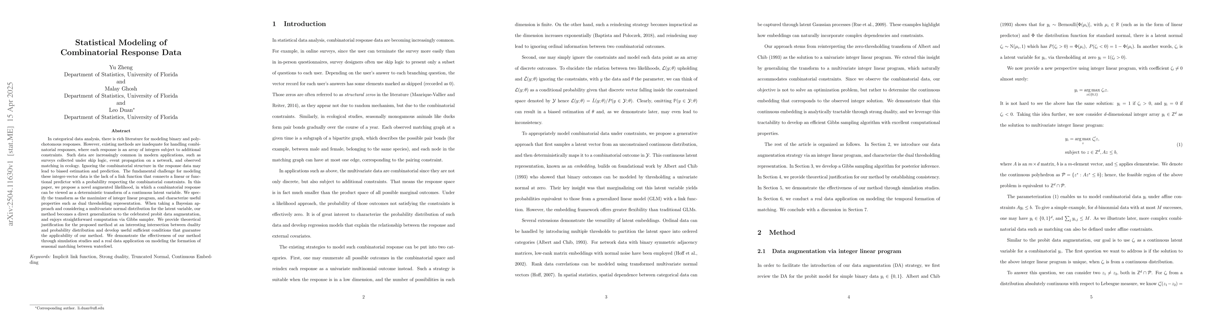 Thumbnail for Statistical Modeling of Combinatorial Response Data