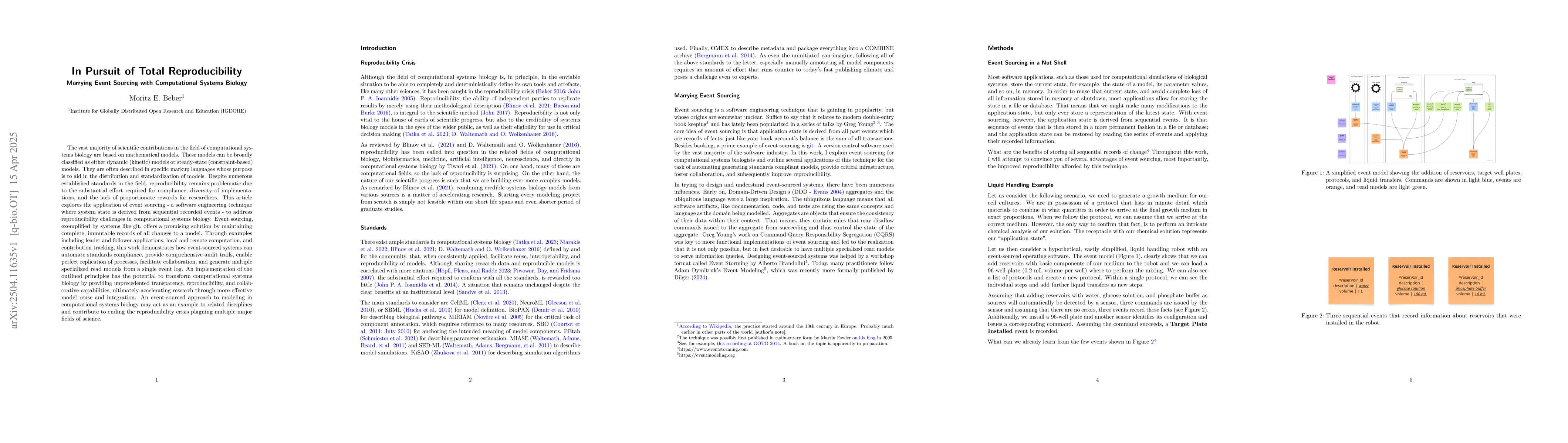 Thumbnail for In Pursuit of Total Reproducibility