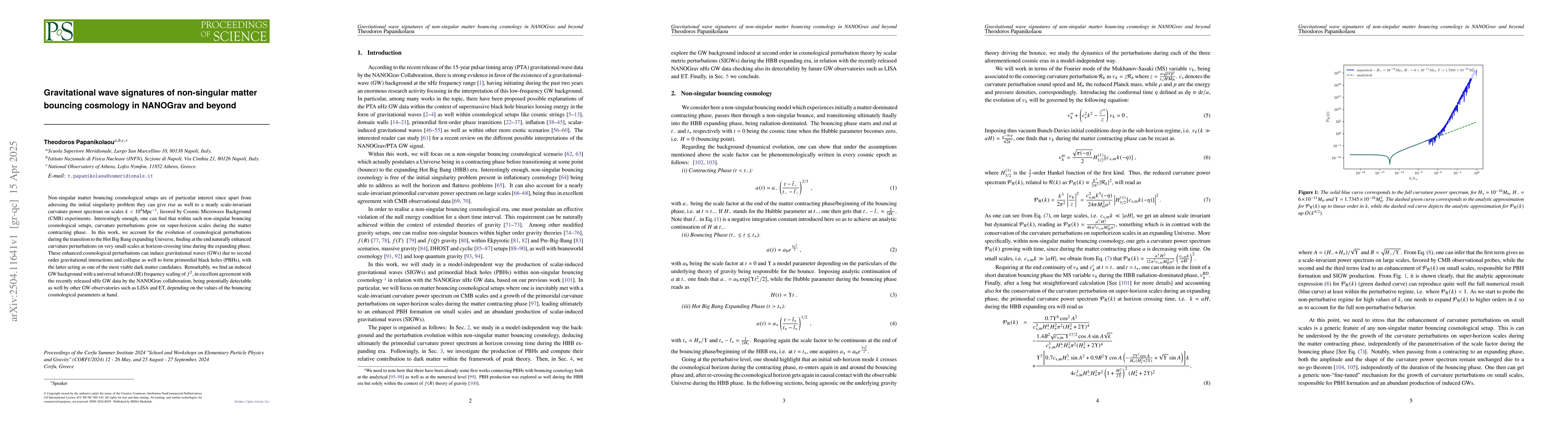 Thumbnail for Gravitational wave signatures of non-singular matter bouncing cosmology
  in NANOGrav and beyond