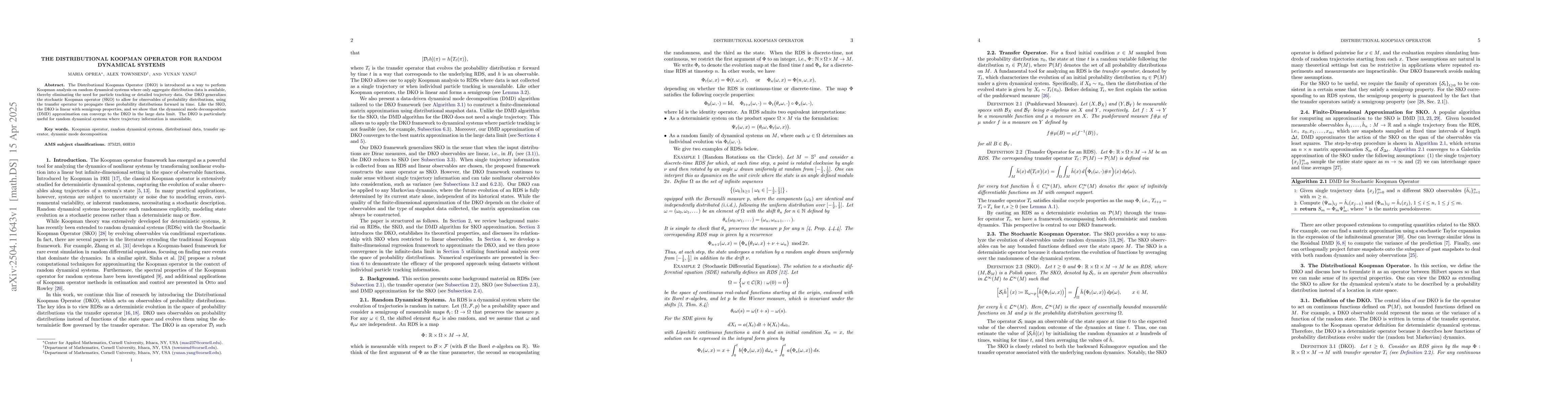 Thumbnail for The Distributional Koopman Operator for Random Dynamical Systems