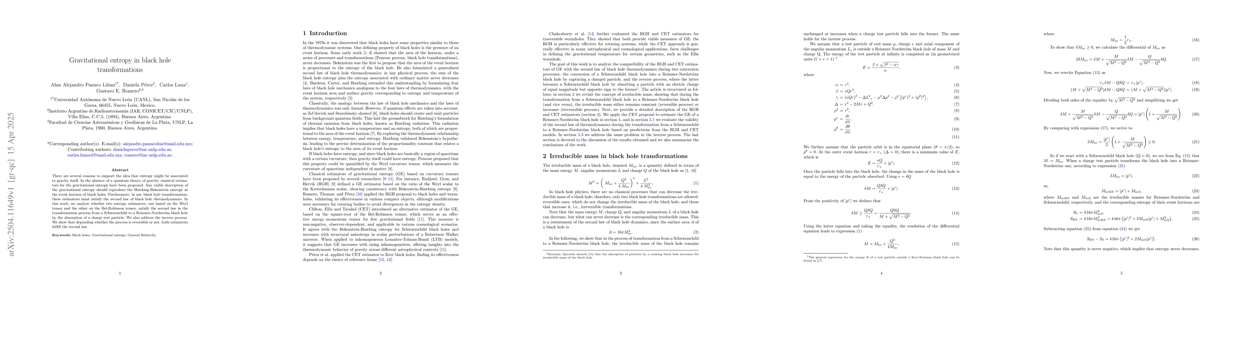 Thumbnail for Gravitational entropy in black hole transformations