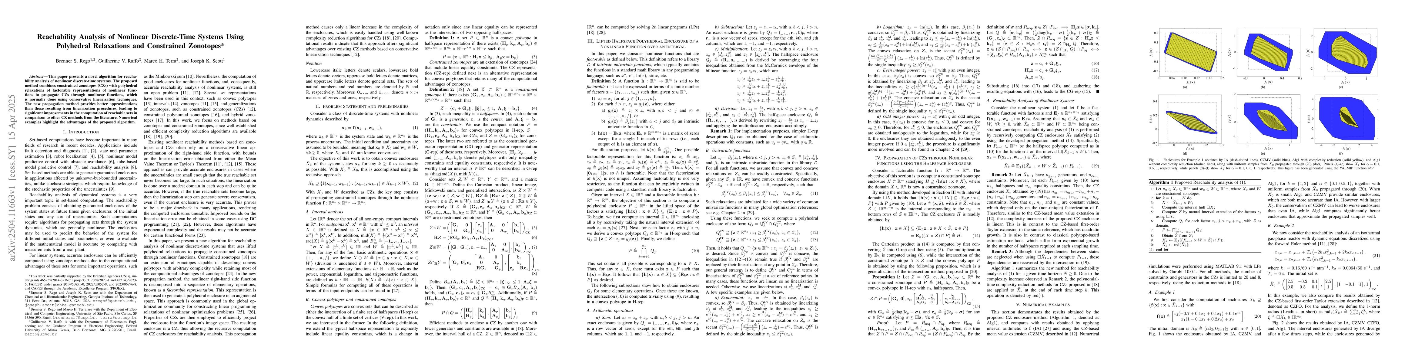 Thumbnail for Reachability Analysis of Nonlinear Discrete-Time Systems Using
  Polyhedral Relaxations and Constrained Zonotopes
