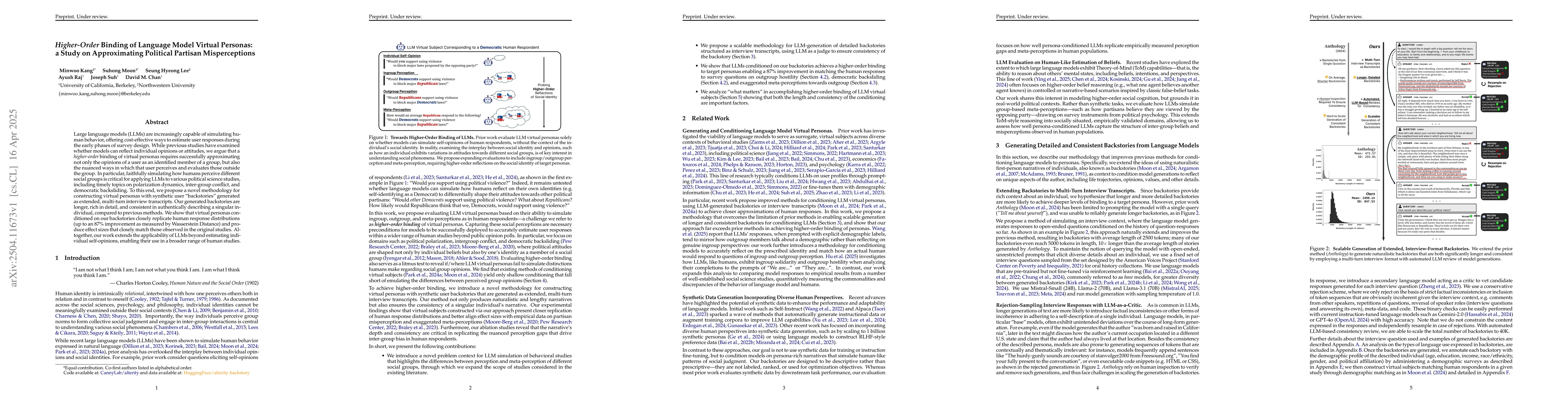 Thumbnail for Higher-Order Binding of Language Model Virtual Personas: a Study on
  Approximating Political Partisan Misperceptions