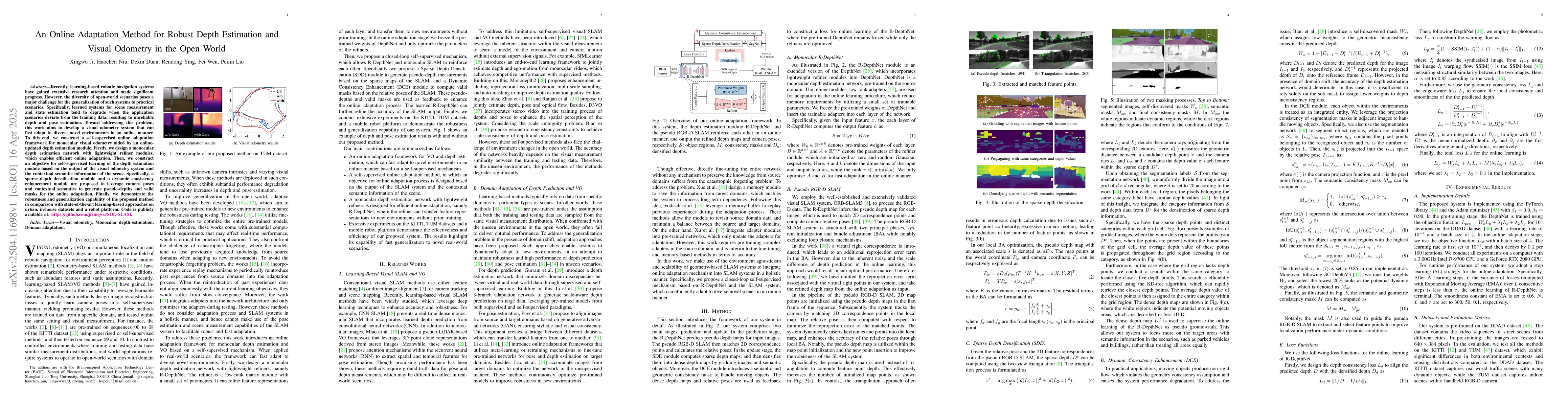 Thumbnail for An Online Adaptation Method for Robust Depth Estimation and Visual
  Odometry in the Open World