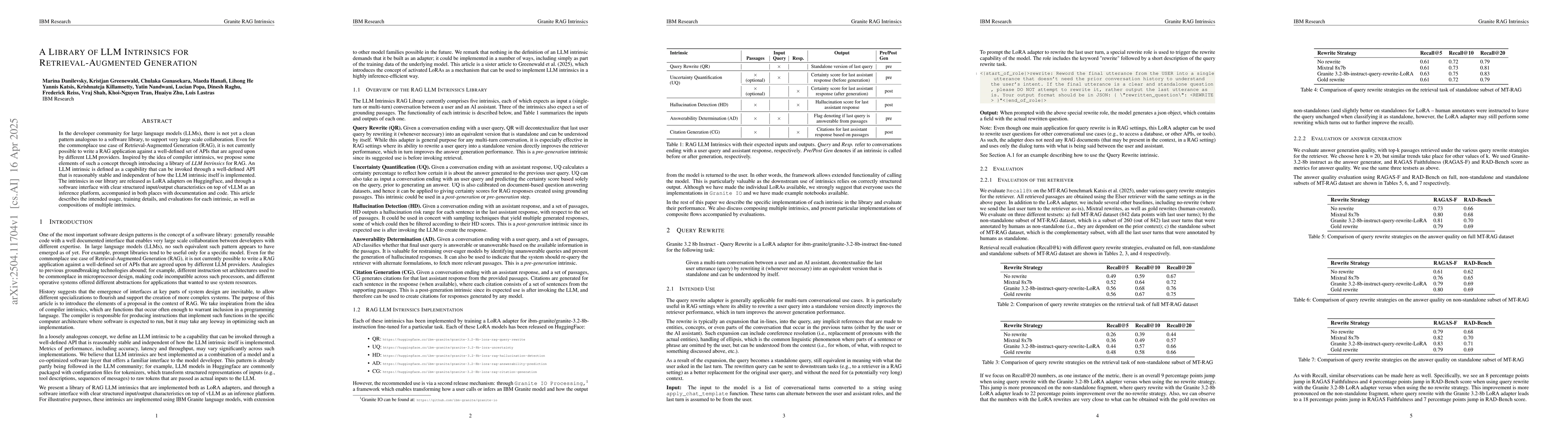 Thumbnail for A Library of LLM Intrinsics for Retrieval-Augmented Generation