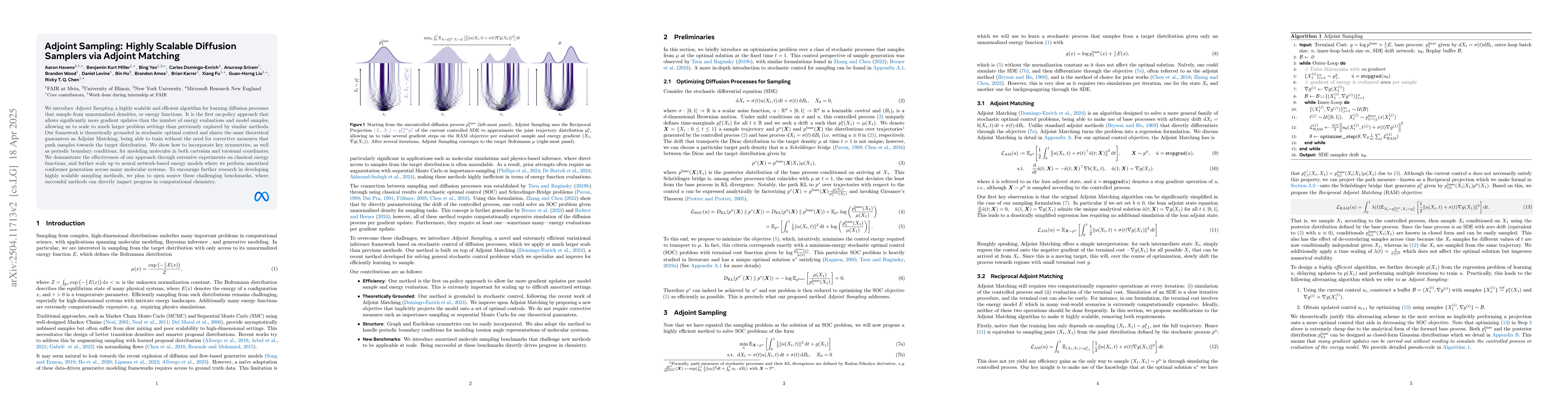 Thumbnail for Adjoint Sampling: Highly Scalable Diffusion Samplers via Adjoint
  Matching