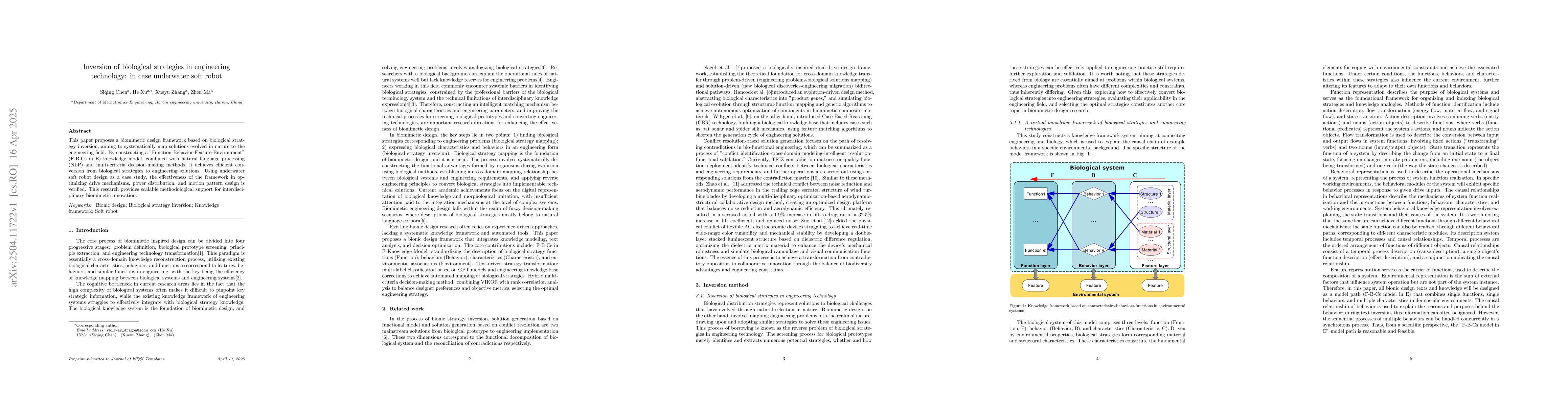 Thumbnail for Inversion of biological strategies in engineering technology: in case
  underwater soft robot