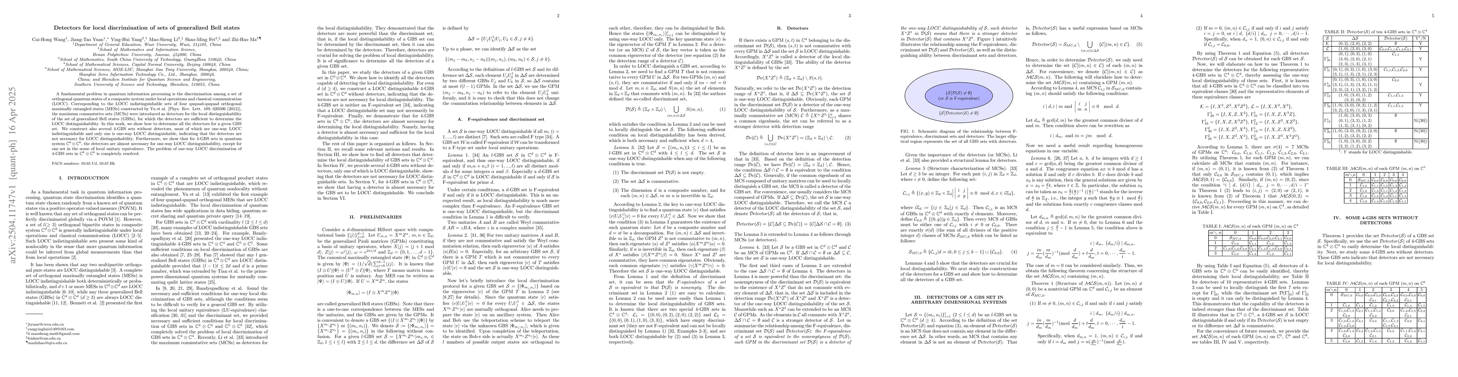 Thumbnail for Detectors for local discrimination of sets of generalized Bell states