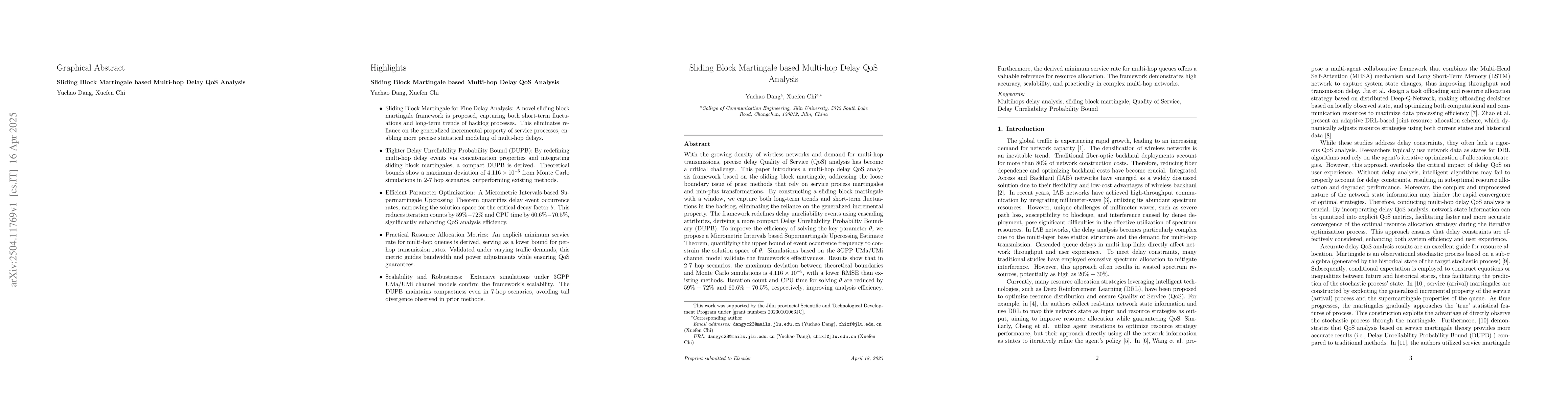 Thumbnail for Sliding Block Martingale based Multi-hop Delay QoS Analysis