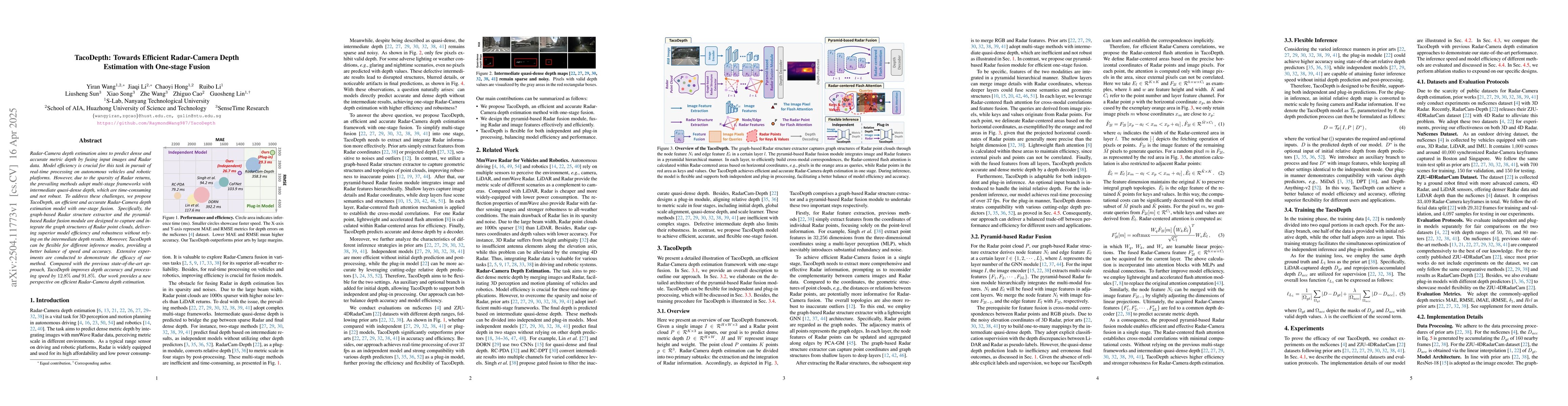 Thumbnail for TacoDepth: Towards Efficient Radar-Camera Depth Estimation with
  One-stage Fusion
