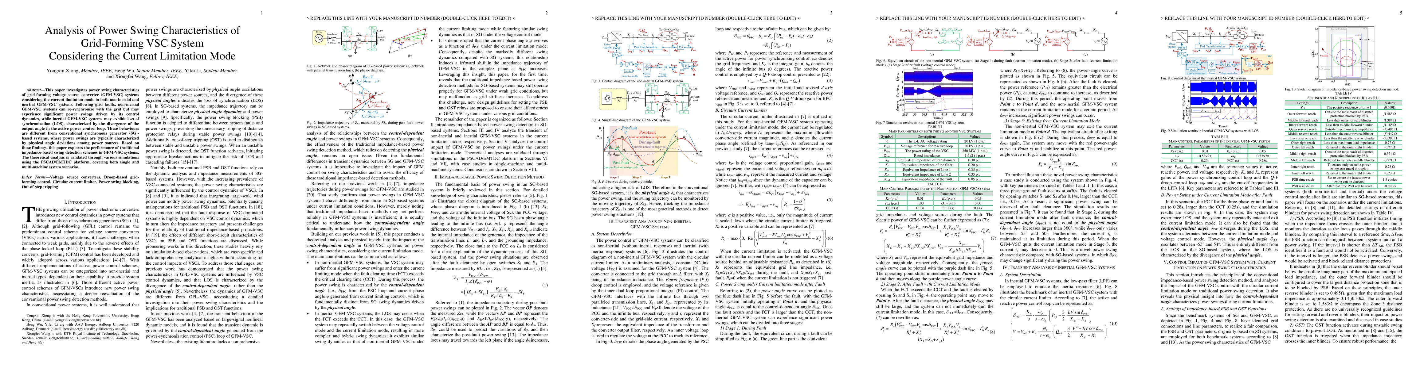 Thumbnail for Analysis of Power Swing Characteristics of Grid-Forming VSC System
  Considering the Current Limitation Mode