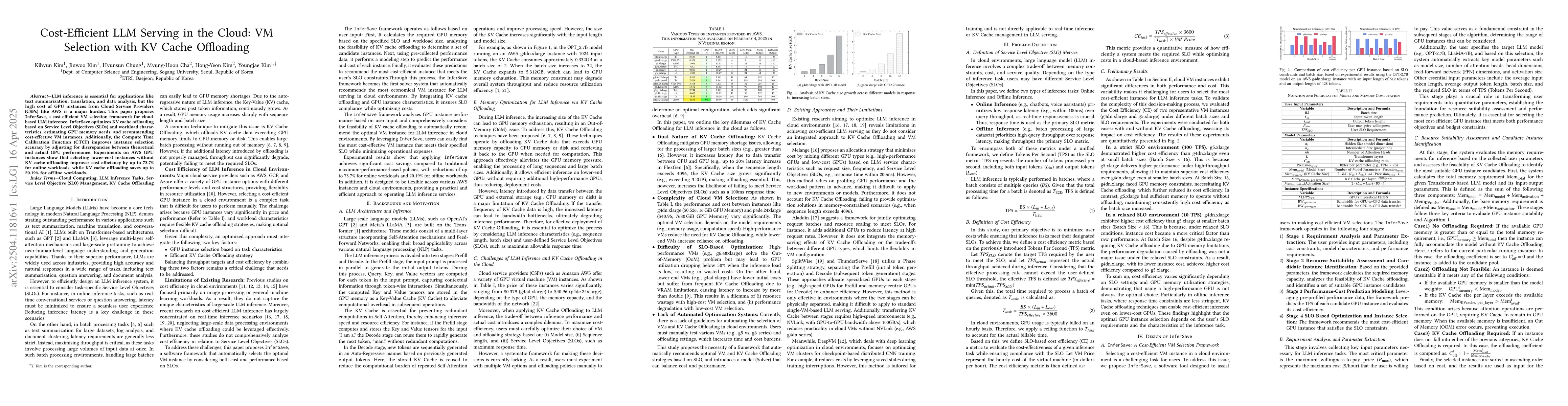 Thumbnail for Cost-Efficient LLM Serving in the Cloud: VM Selection with KV Cache
  Offloading