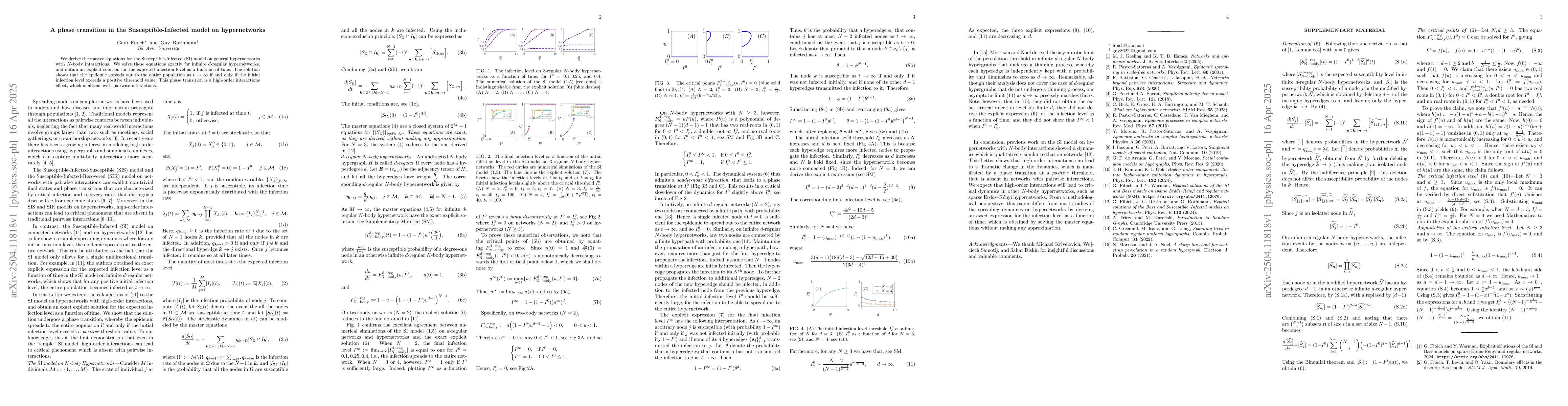 Thumbnail for A phase transition in the Susceptible-Infected model on hypernetworks