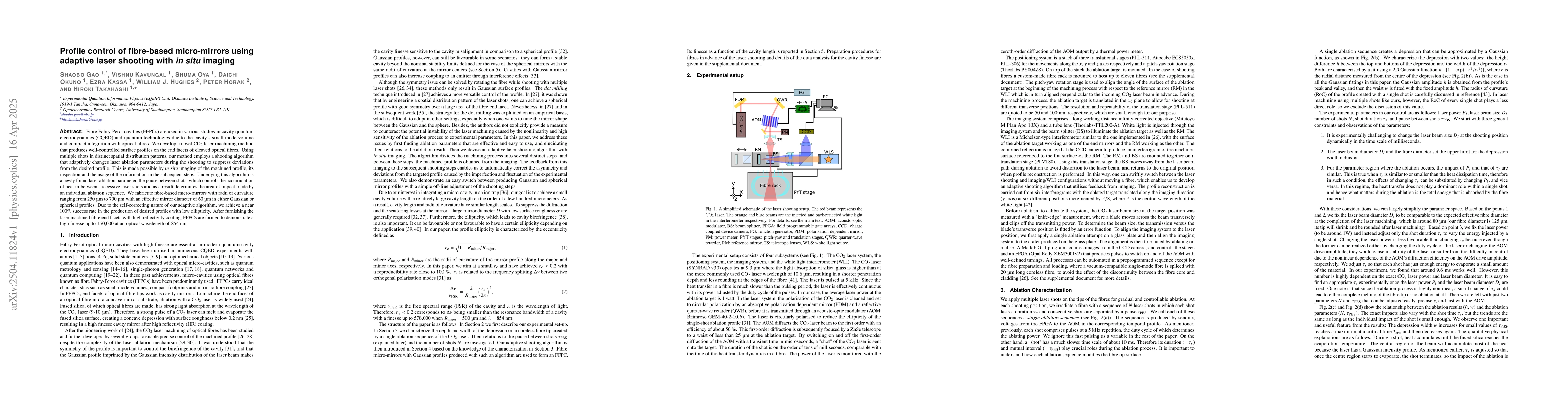 Thumbnail for Profile control of fibre-based micro-mirrors using adaptive laser
  shooting with $\textit{in situ}$ imaging
