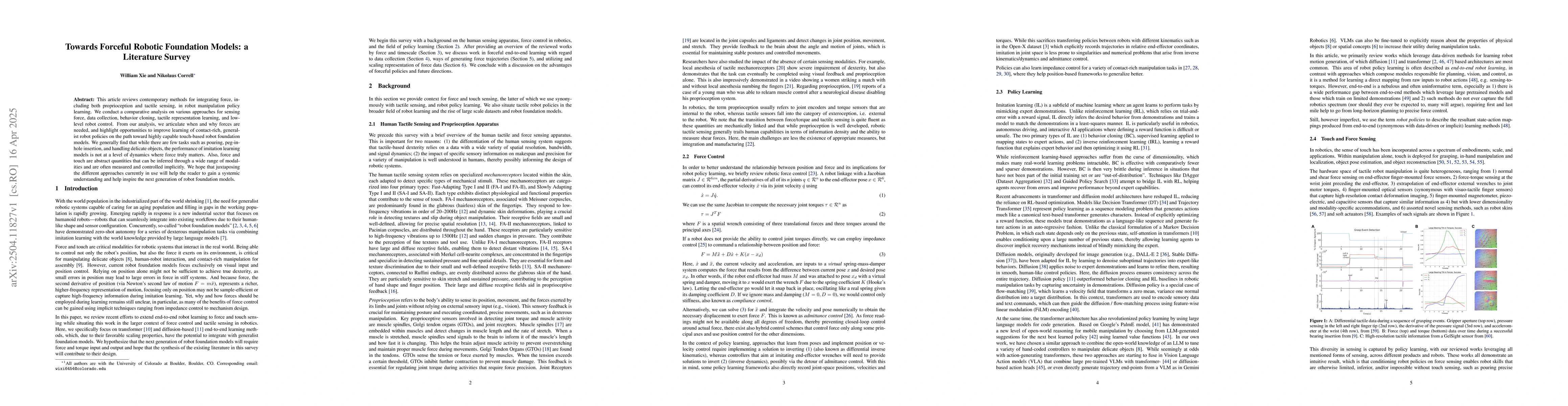 Thumbnail for Towards Forceful Robotic Foundation Models: a Literature Survey