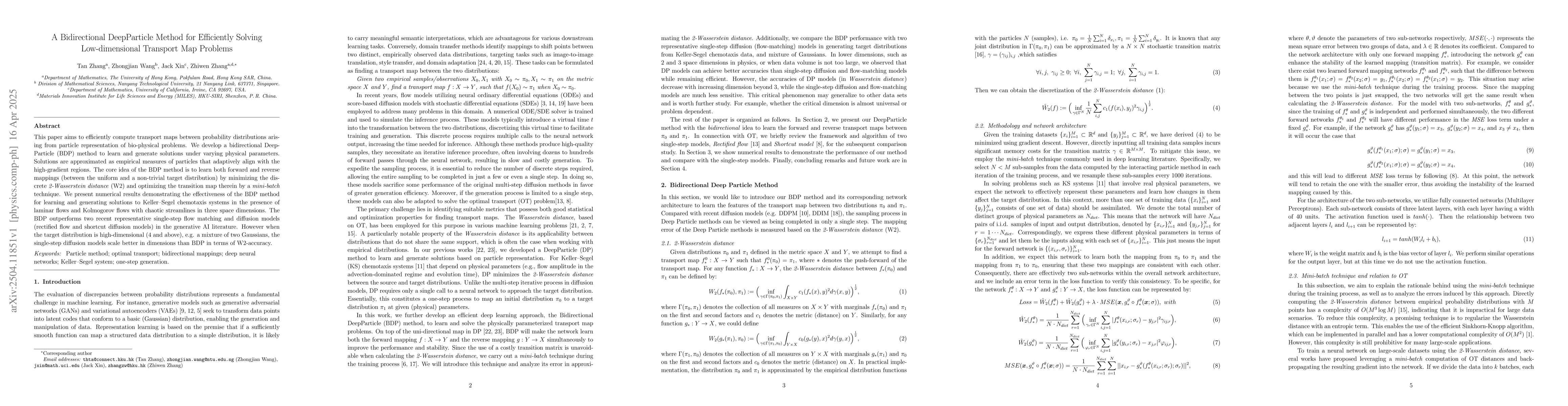 Thumbnail for A Bidirectional DeepParticle Method for Efficiently Solving
  Low-dimensional Transport Map Problems