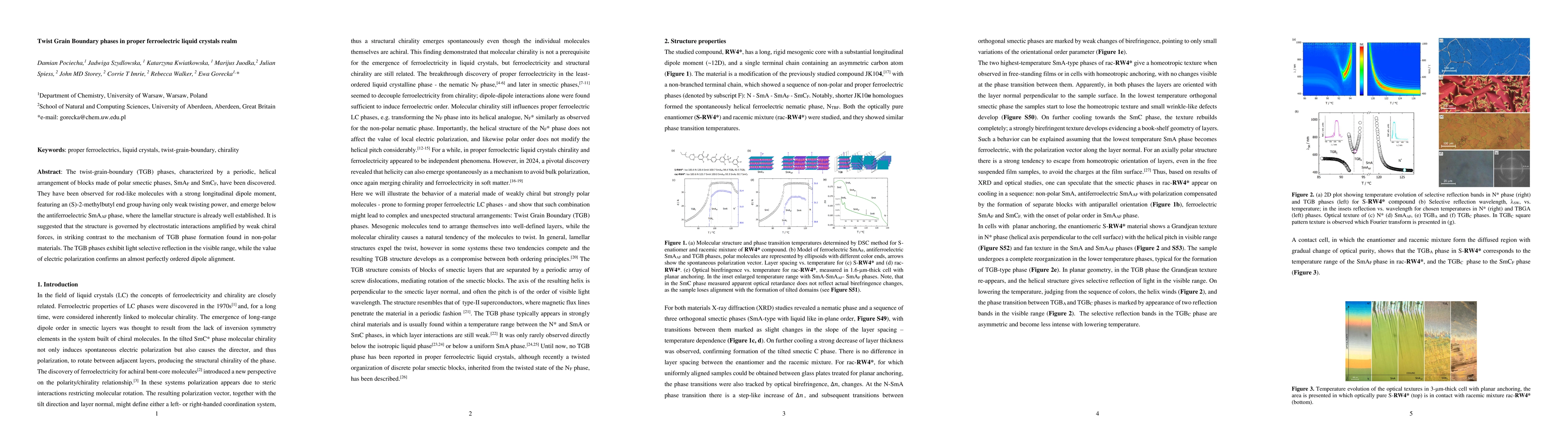 Thumbnail for Twist Grain Boundary phases in proper ferroelectric liquid crystals
  realm
