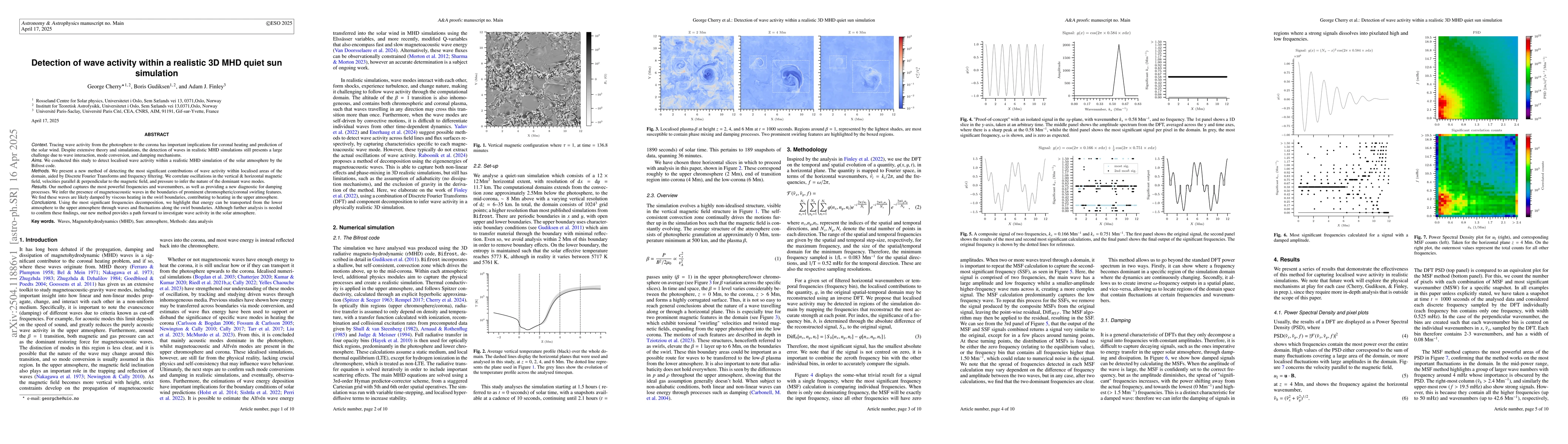 Thumbnail for Detection of wave activity within a realistic 3D MHD quiet sun
  simulation