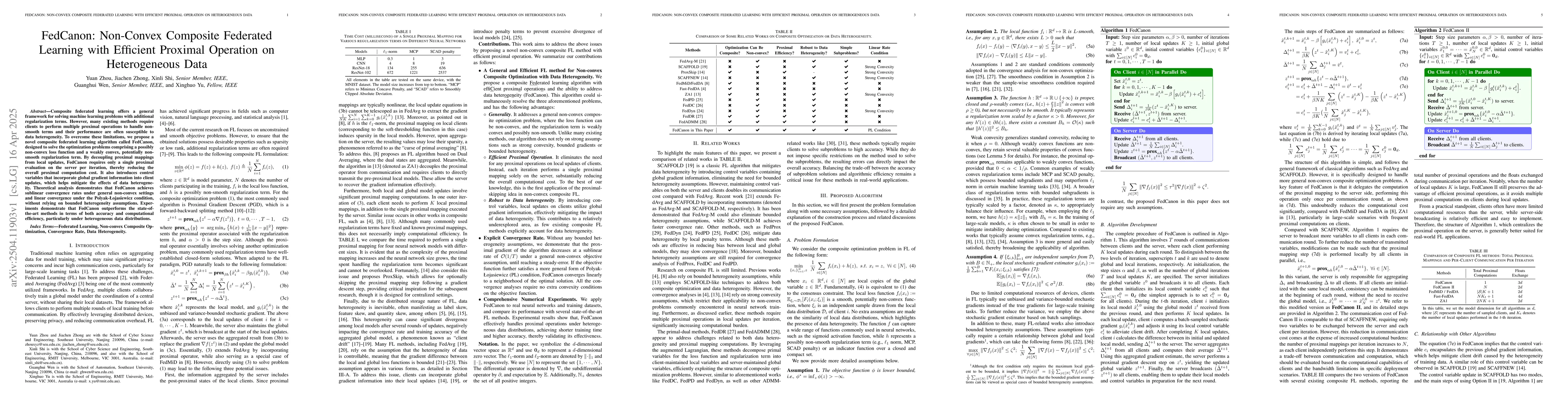 Thumbnail for FedCanon: Non-Convex Composite Federated Learning with Efficient
  Proximal Operation on Heterogeneous Data