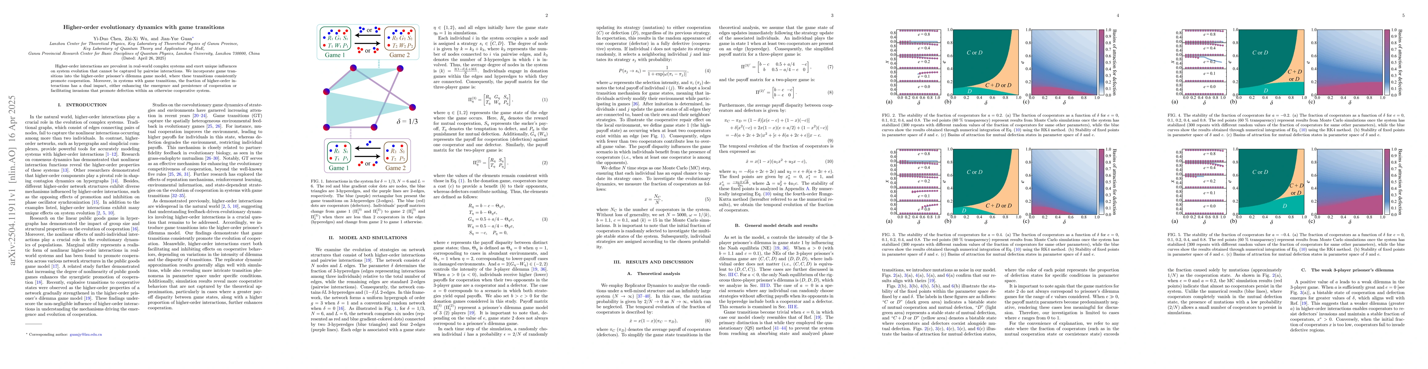 Thumbnail for Higher-order evolutionary dynamics with game transitions