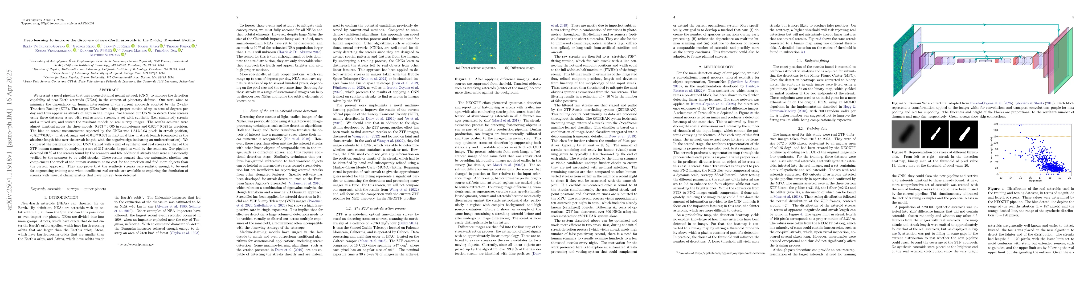 Thumbnail for Deep learning to improve the discovery of near-Earth asteroids in the
  Zwicky Transient Facility