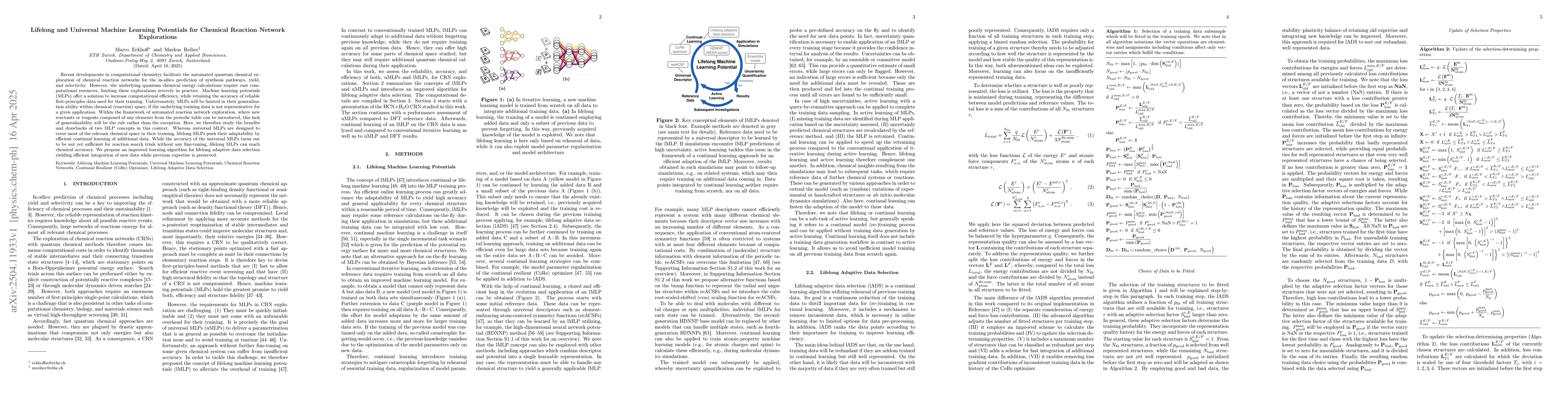 Thumbnail for Lifelong and Universal Machine Learning Potentials for Chemical Reaction
  Network Explorations