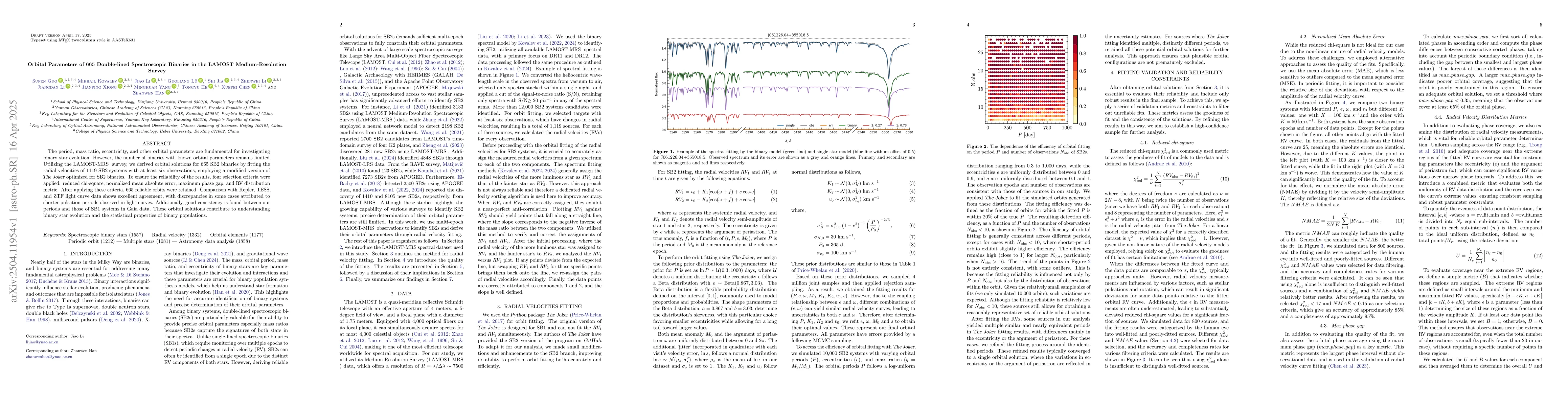 Thumbnail for Orbital Parameters of 665 Double-lined Spectroscopic Binaries in the
  LAMOST Medium-Resolution Survey