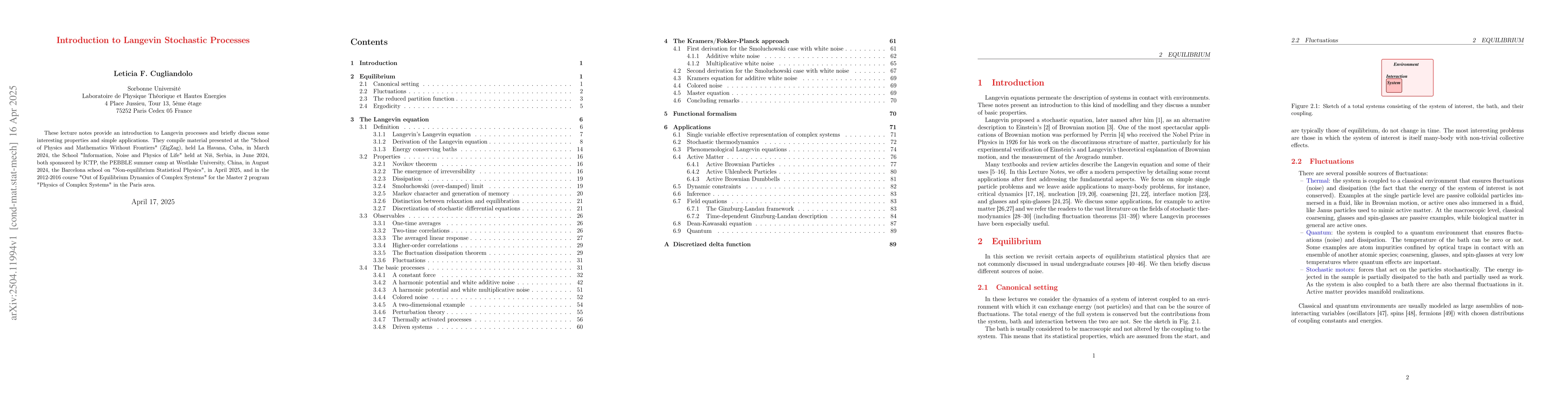 Thumbnail for Introduction to Langevin Stochastic Processes