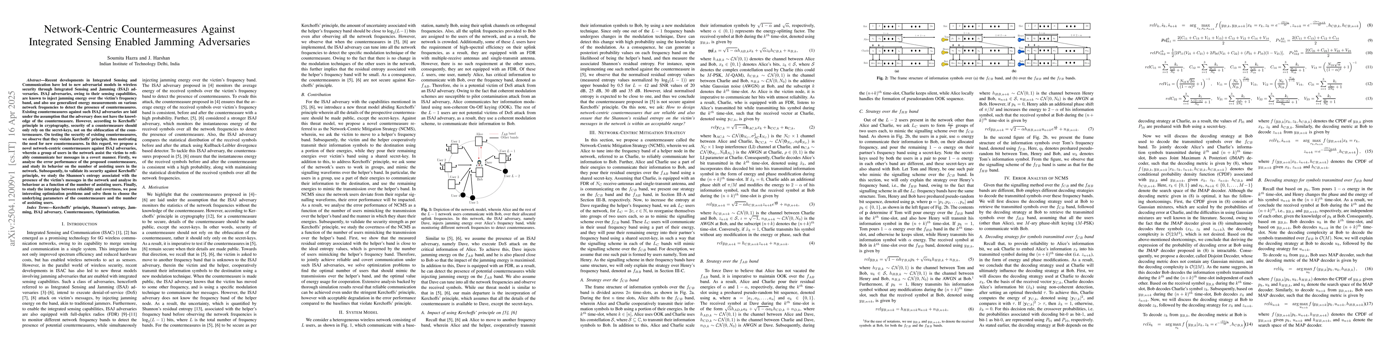 Thumbnail for Network-Centric Countermeasures Against Integrated Sensing Enabled
  Jamming Adversaries
