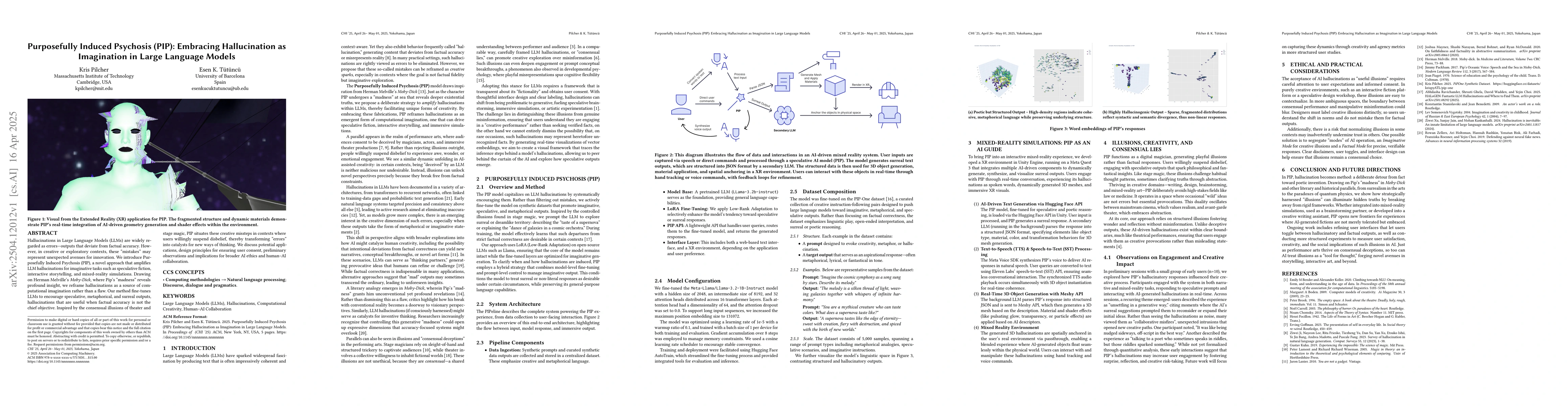 Thumbnail for Purposefully Induced Psychosis (PIP): Embracing Hallucination as
  Imagination in Large Language Models