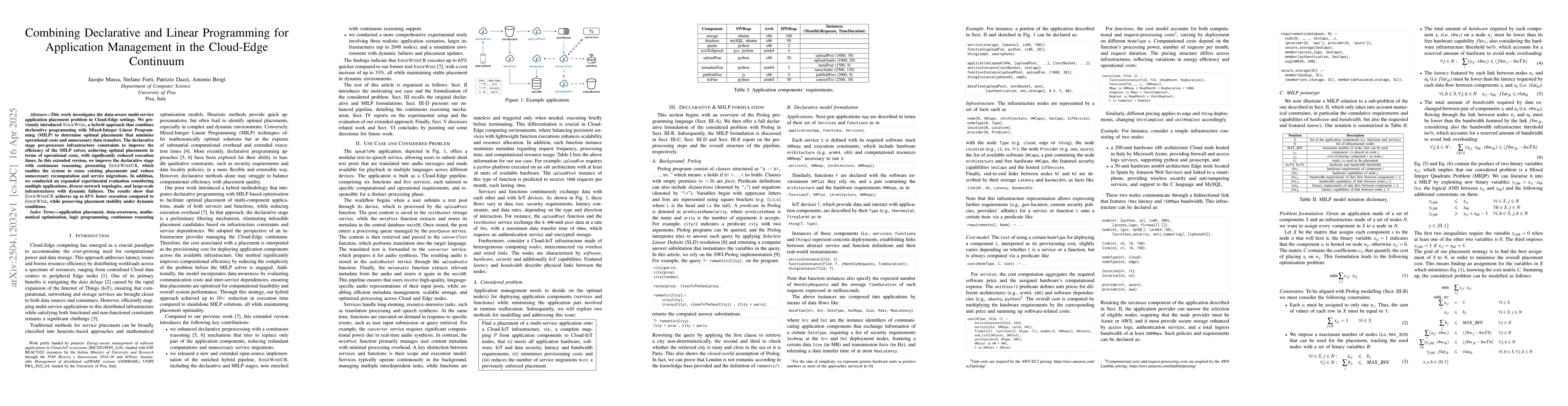Thumbnail for Combining Declarative and Linear Programming for Application Management
  in the Cloud-Edge Continuum