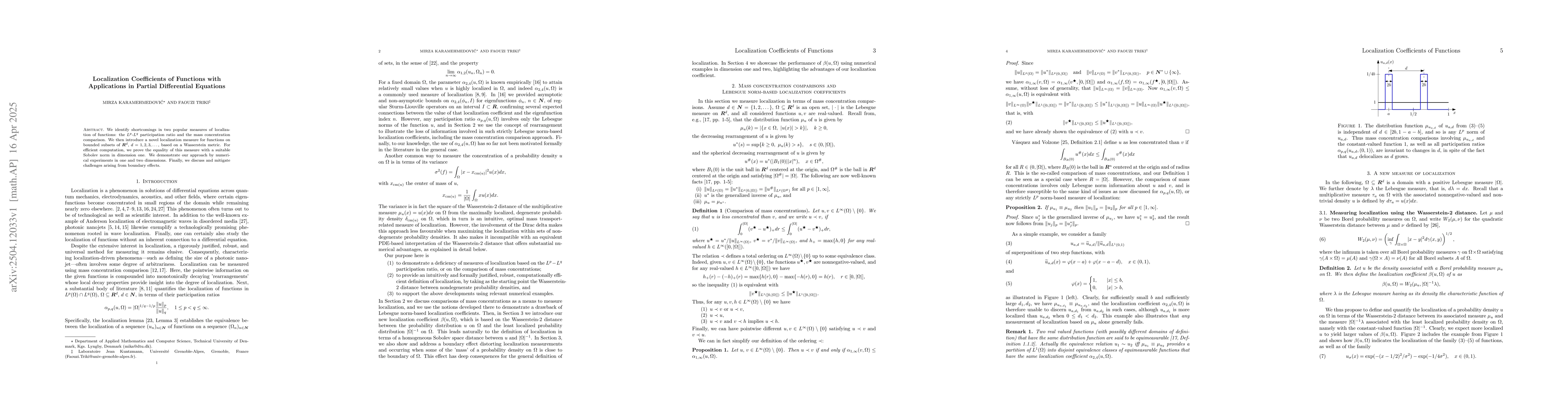 Thumbnail for Localization Coefficients of Functions with Applications in Partial
  Differential Equations