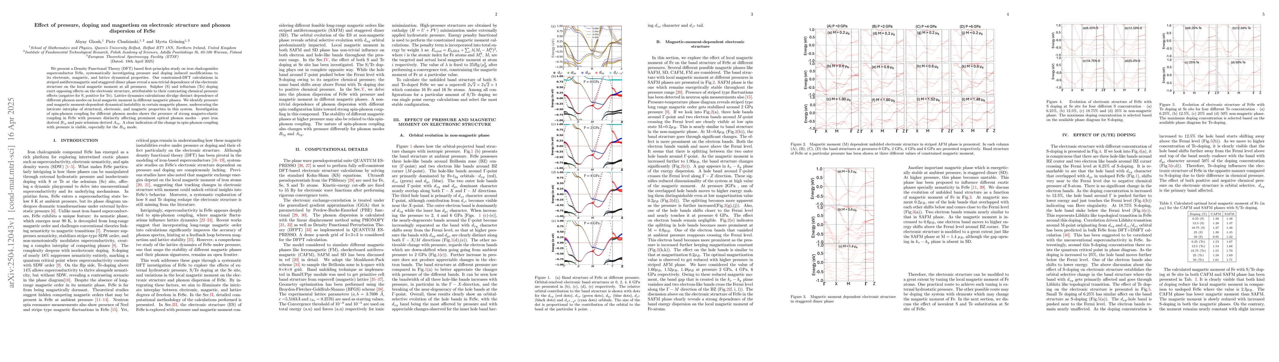 Thumbnail for Effect of pressure, doping and magnetism on electronic structure and
  phonon dispersion of FeSe