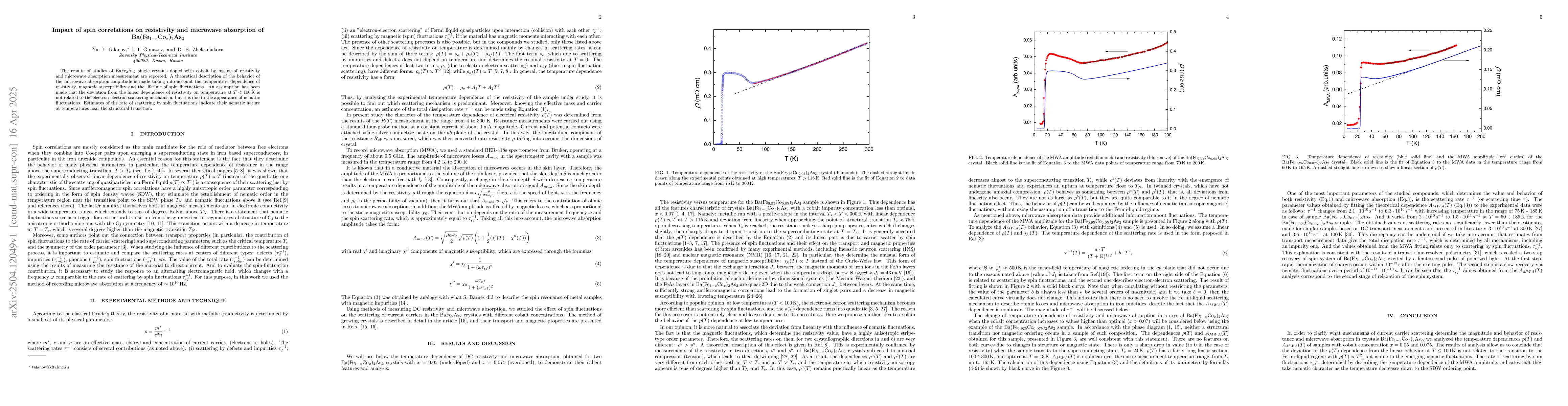 Thumbnail for Impact of spin correlations on resistivity and microwave absorption of
  Ba(Fe$_{1-x}$Co$_x$)$_2$As$_2$