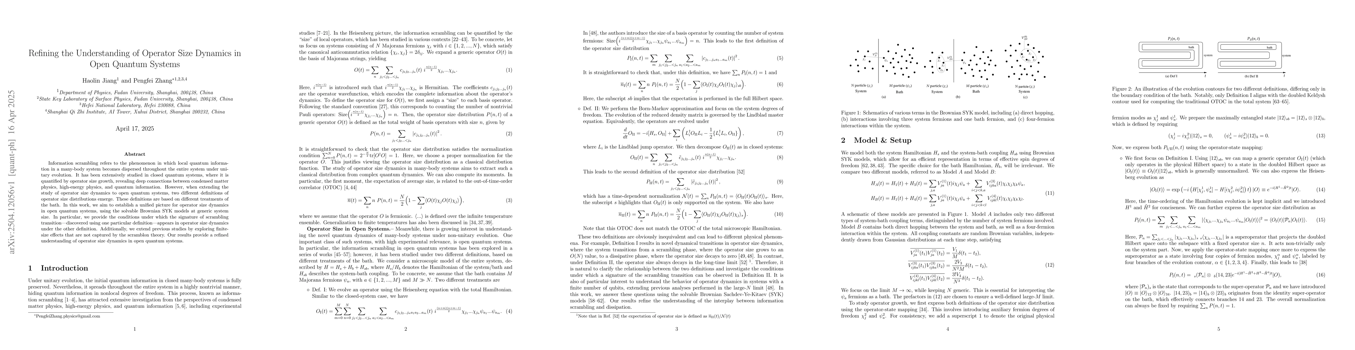 Thumbnail for Refining the Understanding of Operator Size Dynamics in Open Quantum
  Systems