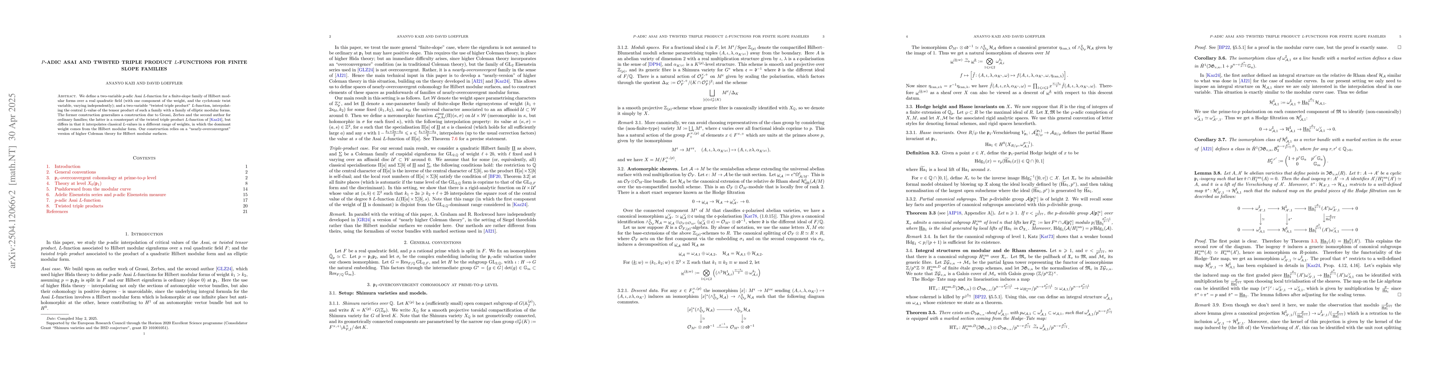 Thumbnail for $p$-adic Asai and twisted triple product $L$-functions for finite slope
  families